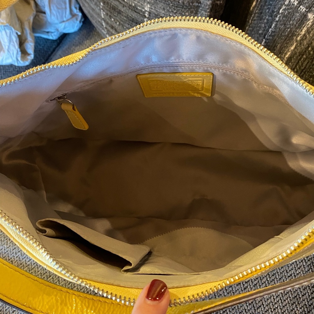 Yellow Coach Patent Leather handbag - Picture 3 of 9
